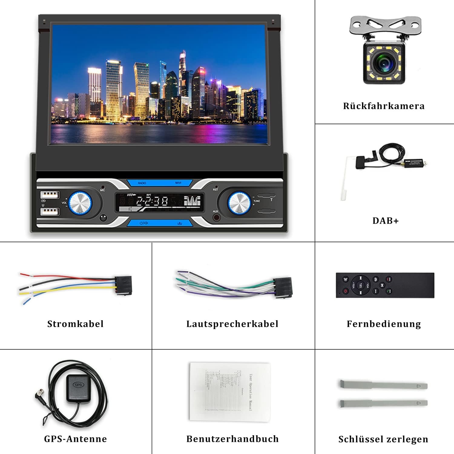 Автомагнітола CAMECHO 9703 / 7" / Сенсорна / 1/32Гб / Android 13 / Bluetooth / WI-FI / GPS / USB / AUX / DAB+ / 1DIN, фото №8