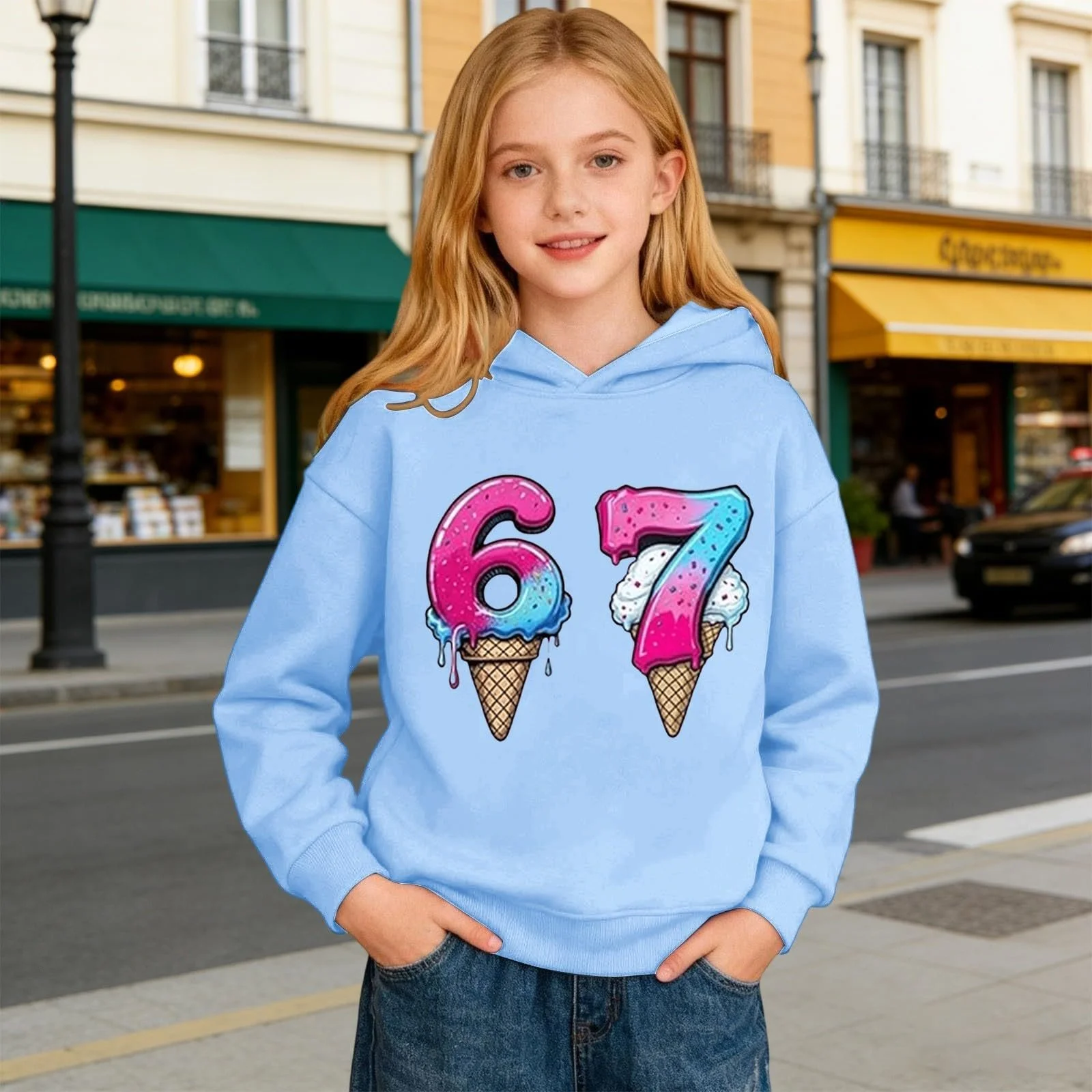 Пуловер с капюшоном для девочек Sfwqoifou, повседневные легкие рубашки с длинными рукавами, дышащая спортивная куртка с капюшоном, уличные топы с длинными рукавами, унисекс, свитшот с 67 принтами, фото №3