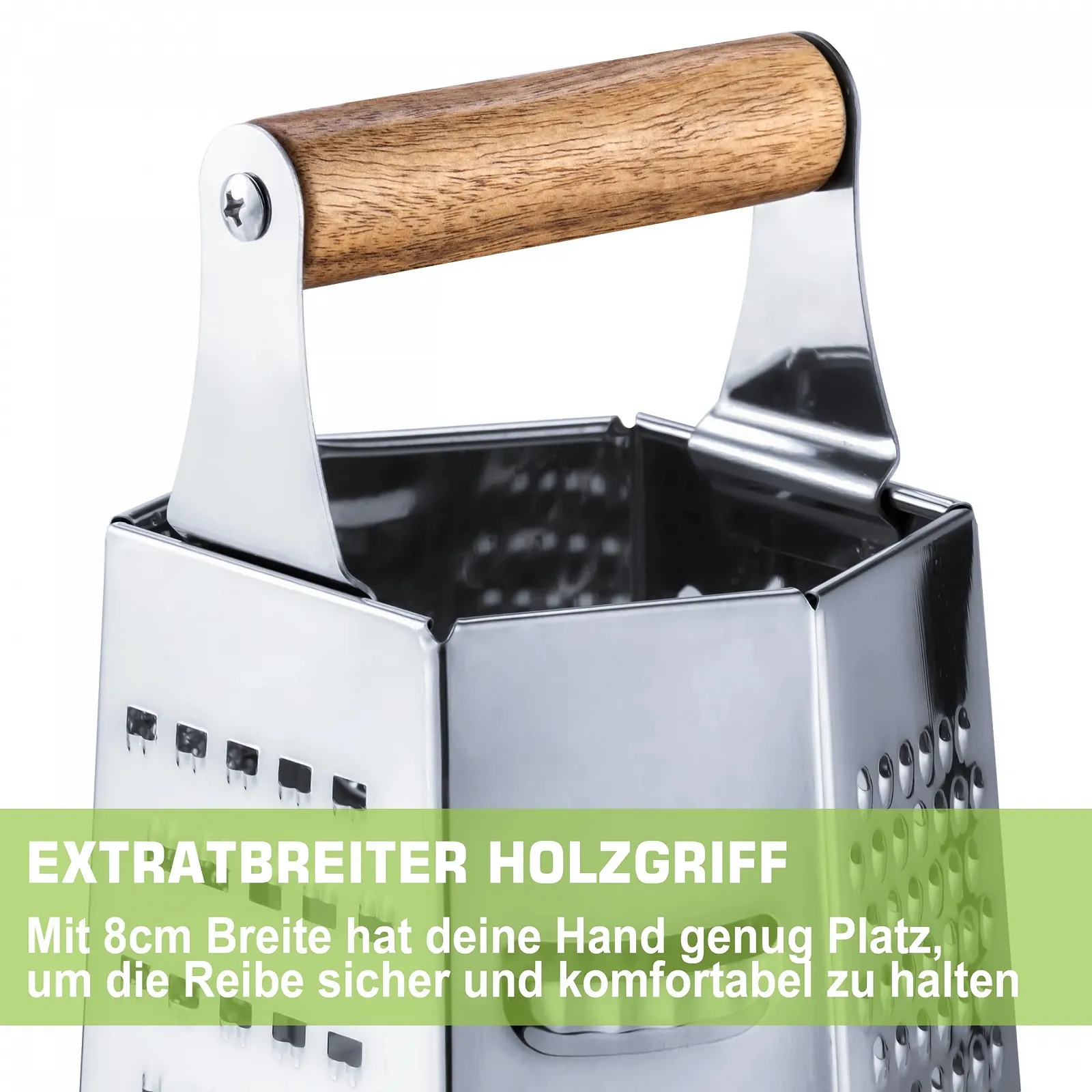 Терка Багатостороння, Квадратна, Нержавіюча сталь, 20 x 12 см, фото №5