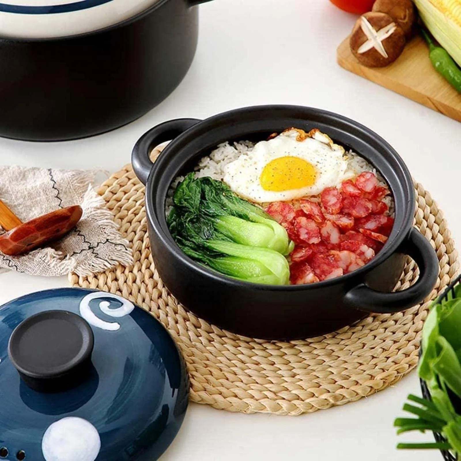 Каструля керамічна Ksamwjf для тушкування, фото №6 Каструля керамічна Ksamwjf для тушкування, фото №6