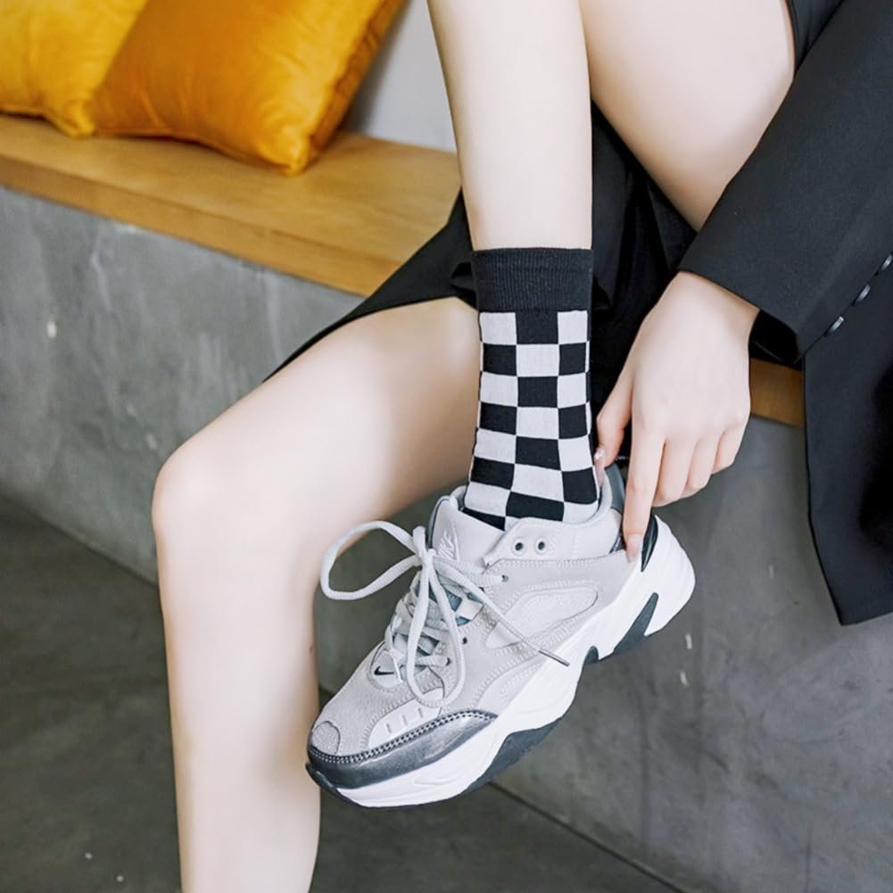 Носки AKAMAS Черно-белая шахматная доска 5 пар, фото №4