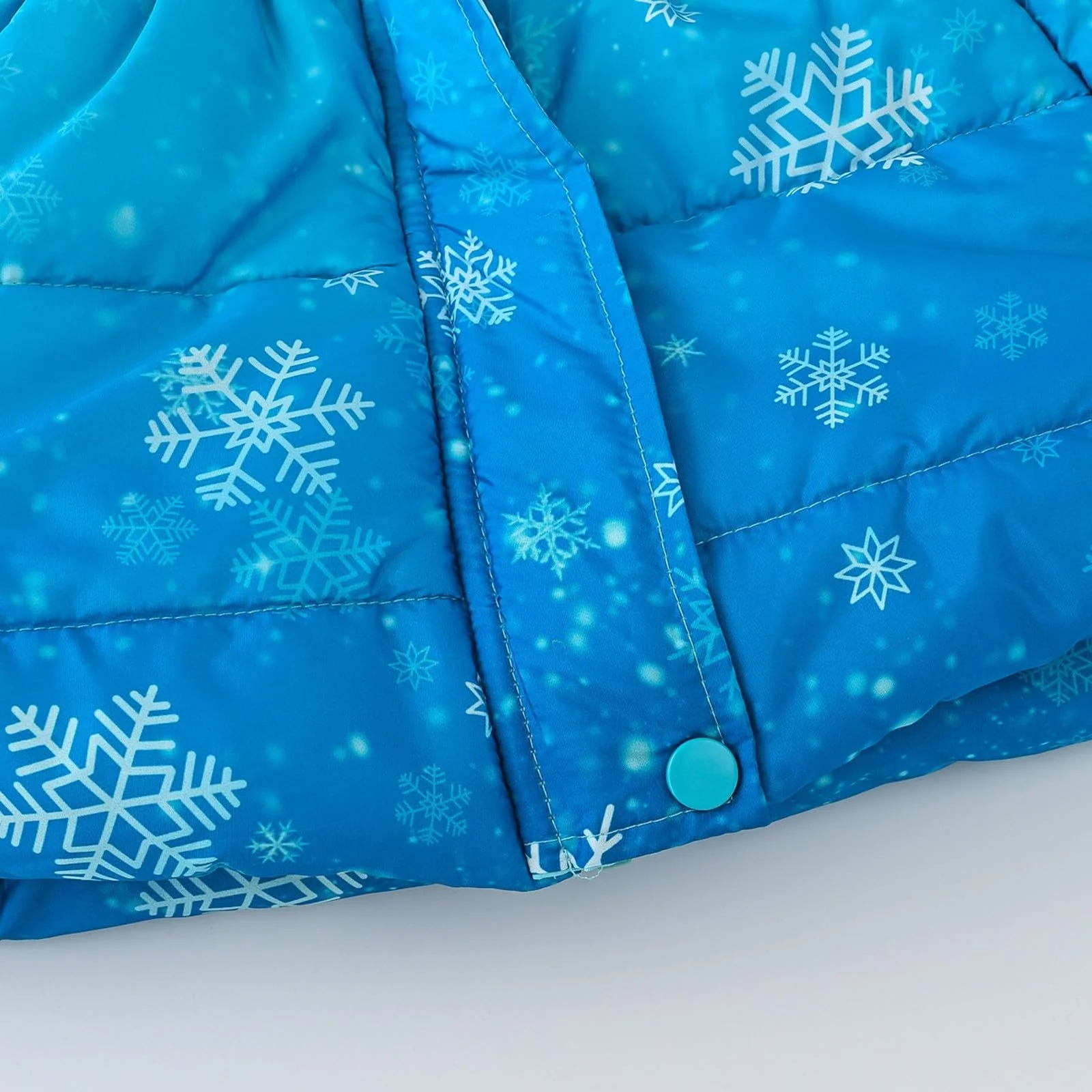 Зимняя куртка Градиент Зимние Пальто для девочек Пуховики Мягкая Верхняя одежда Ветрозащитная Детская Куртка Пальто со Снежинками, фото №4