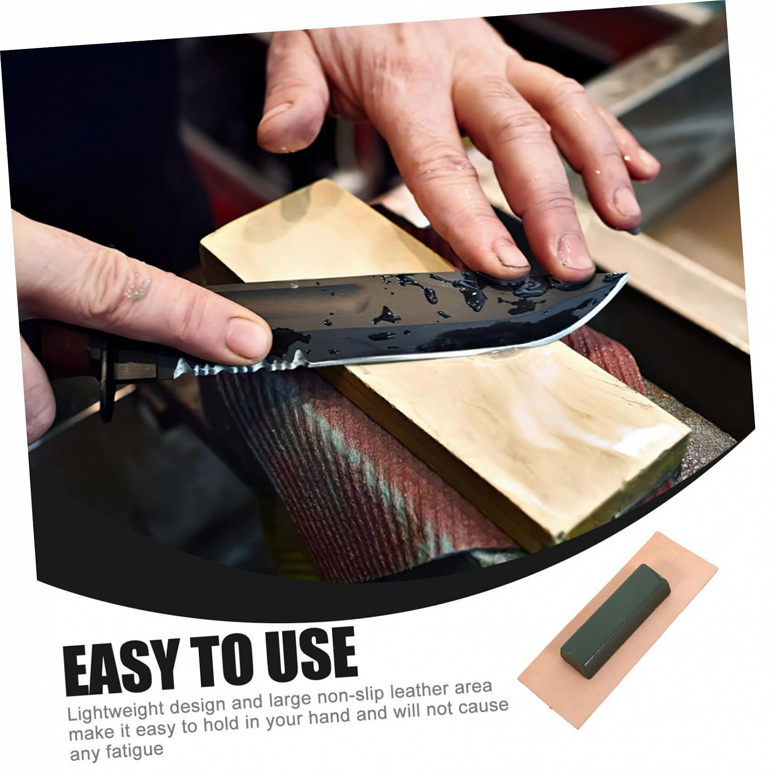 Набор для заточки и полировки Holibanna 2 предмета кожаный блок и полировочный воск, фото №9