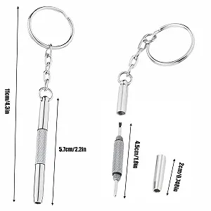 Набір BHIPKOT 2 Мінімальні окулярні викрутки Набір для ремонту окулярів 3 в 1 Нержавіюча сталь Кільце для ключів Точна маленька викрутка synthetic.ua - Фото 1