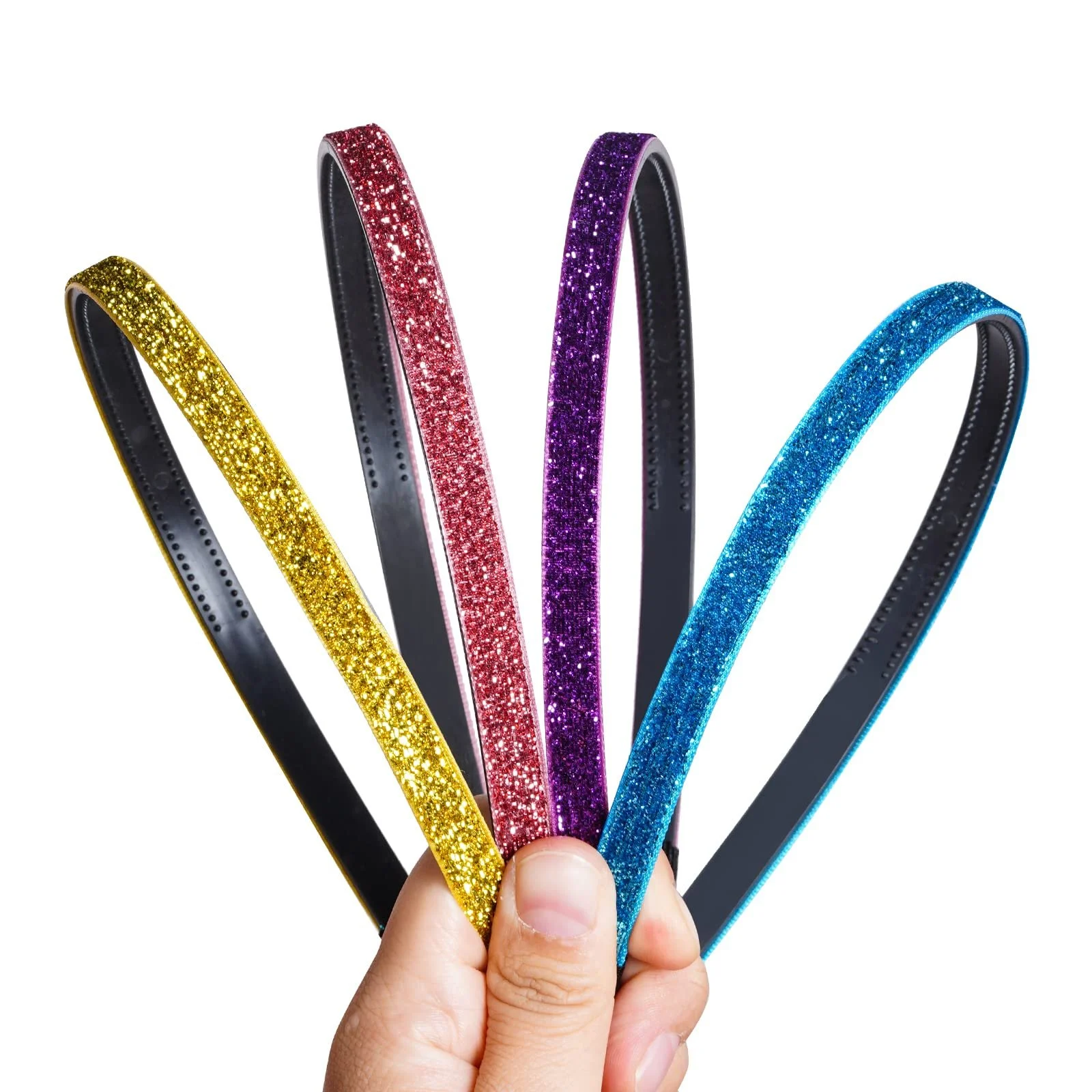 Обруч для волосся Блискучий 12 шт Різні кольори, фото №3