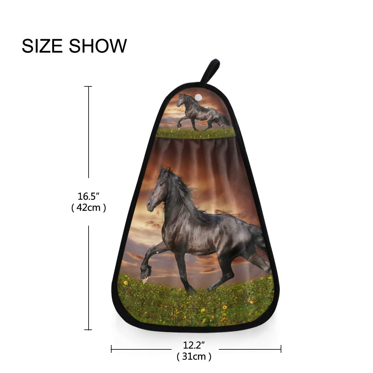Рушник Animal Black Horse поглинаючий швидкосохнучий Black, фото №6