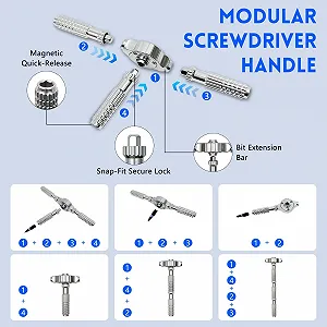 Набір викруток з тріскачкою 40 в 1 з магнітними бітами зі сталі S2 40 Нм synthetic.ua - Фото 1