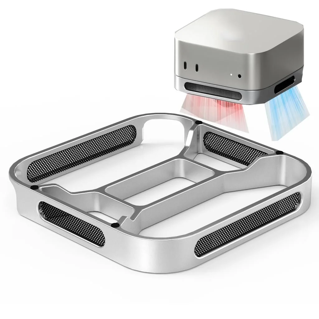 Настольная подставка для Mac Mini M4/M4 Pro 2024, алюминиевая охлаждающая подставка для Mac Mini, настольная подставка-радиатор, пылезащитное основание, фото №1 Настольная подставка для Mac Mini M4/M4 Pro 2024, алюминиевая охлаждающая подставка для Mac Mini, настольная подставка-радиатор, пылезащитное основание, фото №1