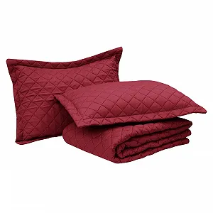 Покривало B&B Super King Size З тисненням Двосторонній стьобаний набір з 2 наволочками Червоний synthetic.ua - Фото 1