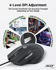 Миша Acer дротова 3200 DPI, 6 кнопок synthetic.ua - Фото 1
