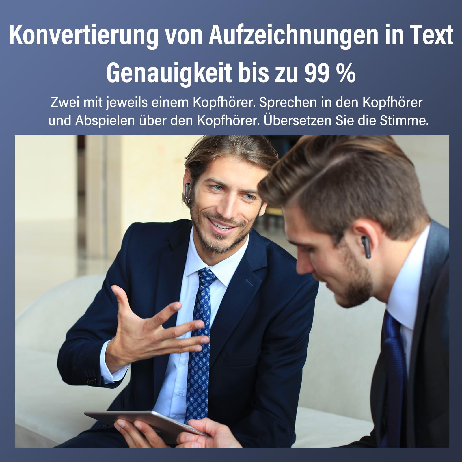 Навушники-перекладачі AI, 3-в-1 Bluetooth 5.4 Голосовий для 164 мов з додатком, 50 годин, 5 режимів, фото №4 Навушники-перекладачі AI, 3-в-1 Bluetooth 5.4 Голосовий для 164 мов з додатком, 50 годин, 5 режимів, фото №4