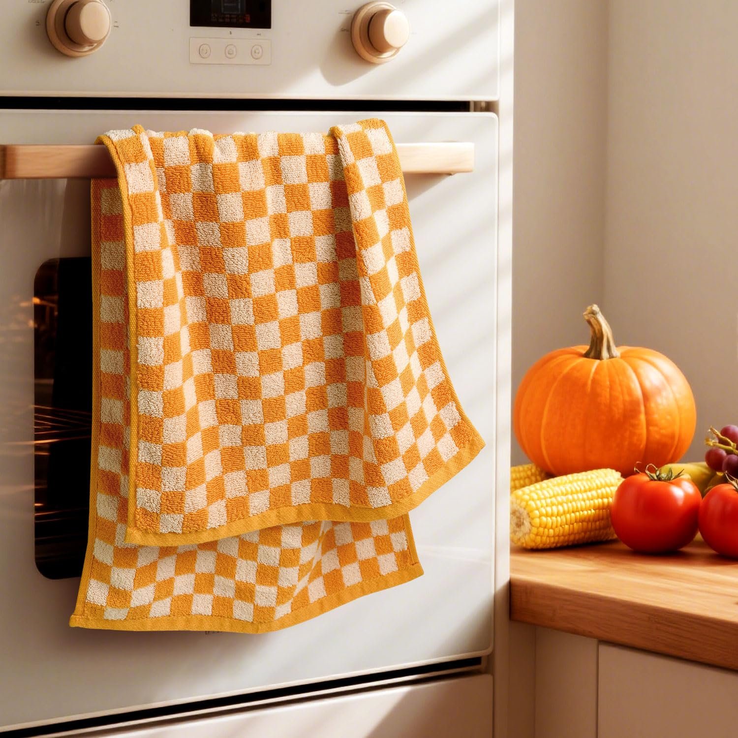 Набір рушників для обличчя Jacquotha Soft Towels 4 шт. Orange Plaid 33 x 73 см Помаранчевий, фото №2