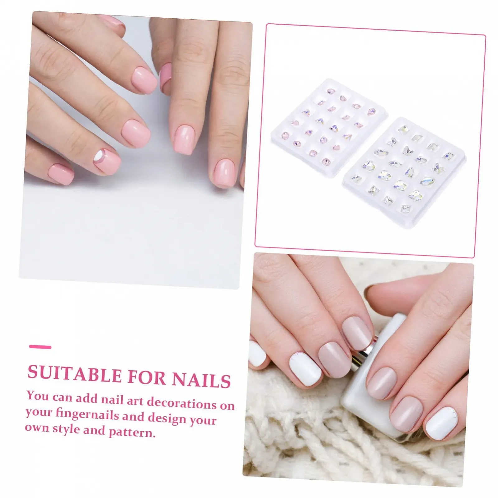 Стразы Healvian, 40 шт., плоские, для декорирования ногтей, маникюра, конусный дрель, фото №3