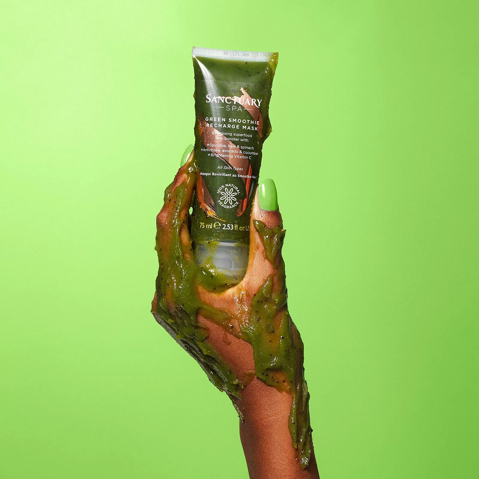 Маска для обличчя Sanctuary Spa Green Smoothie Recharge Vegan Суперфуди, фото №5
