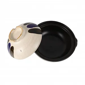 Горшок глиняный Vintage Japanese с крышкой керамический для супа и риса - Фото 1