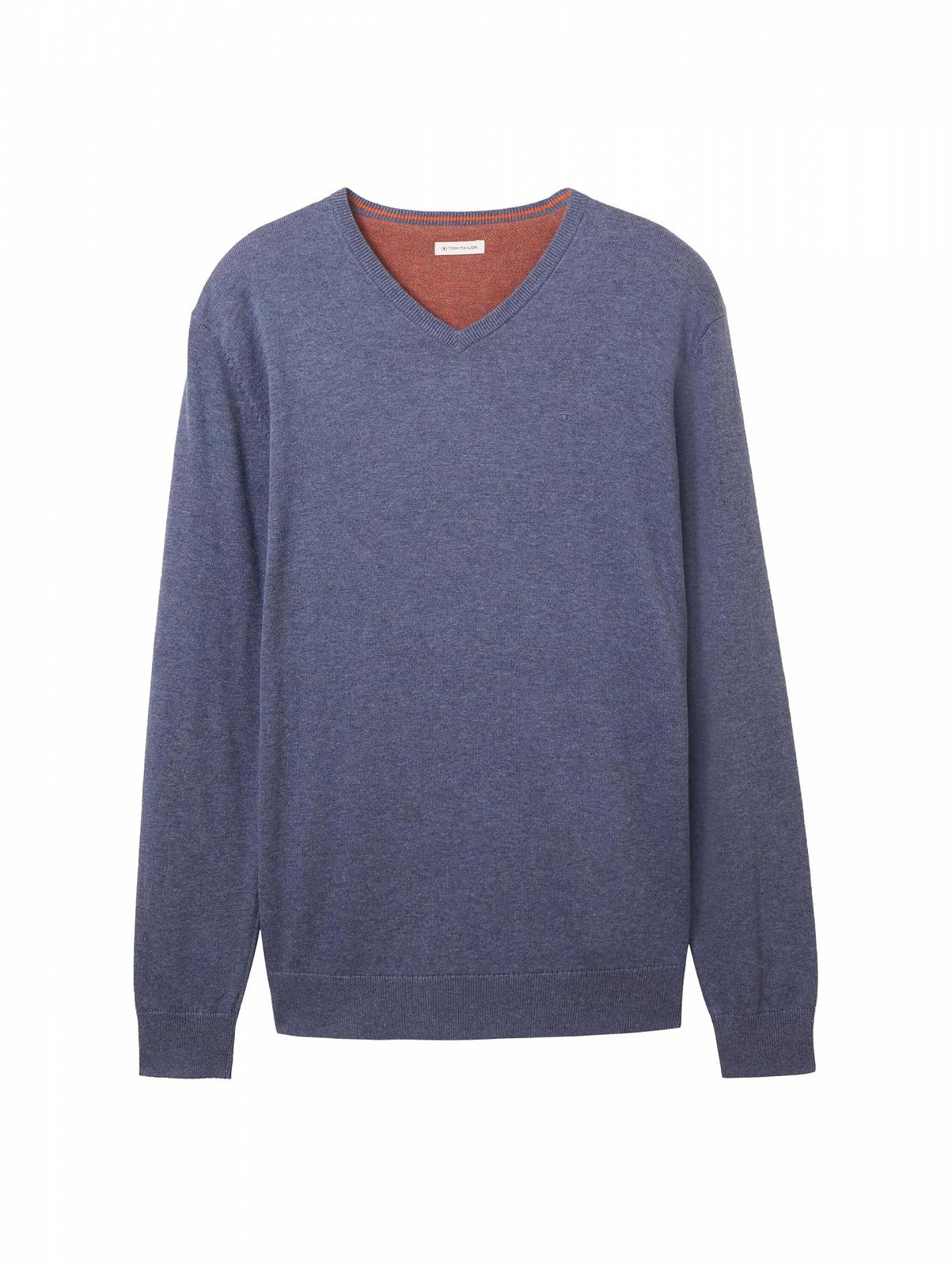 Джемпер в'язаний TOM TAILOR basic з V-подібним вирізом, фото №3