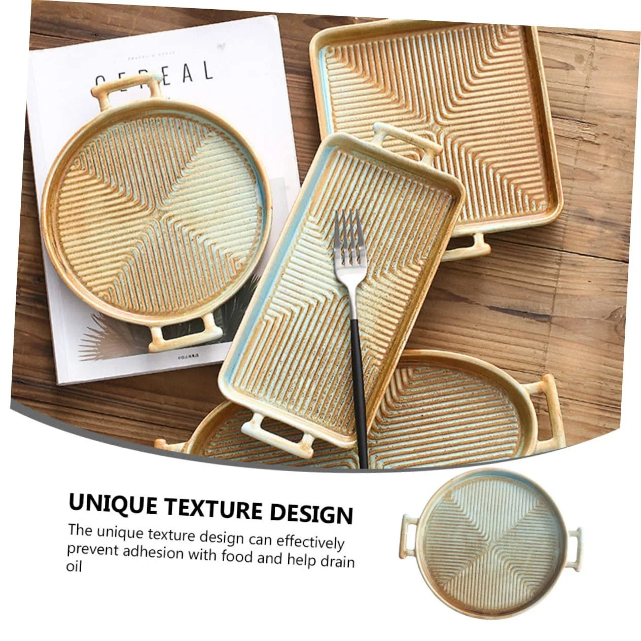 Форма для запікання GALPADA Керамічна 8.75 дюймів Ретро з ручками, фото №4