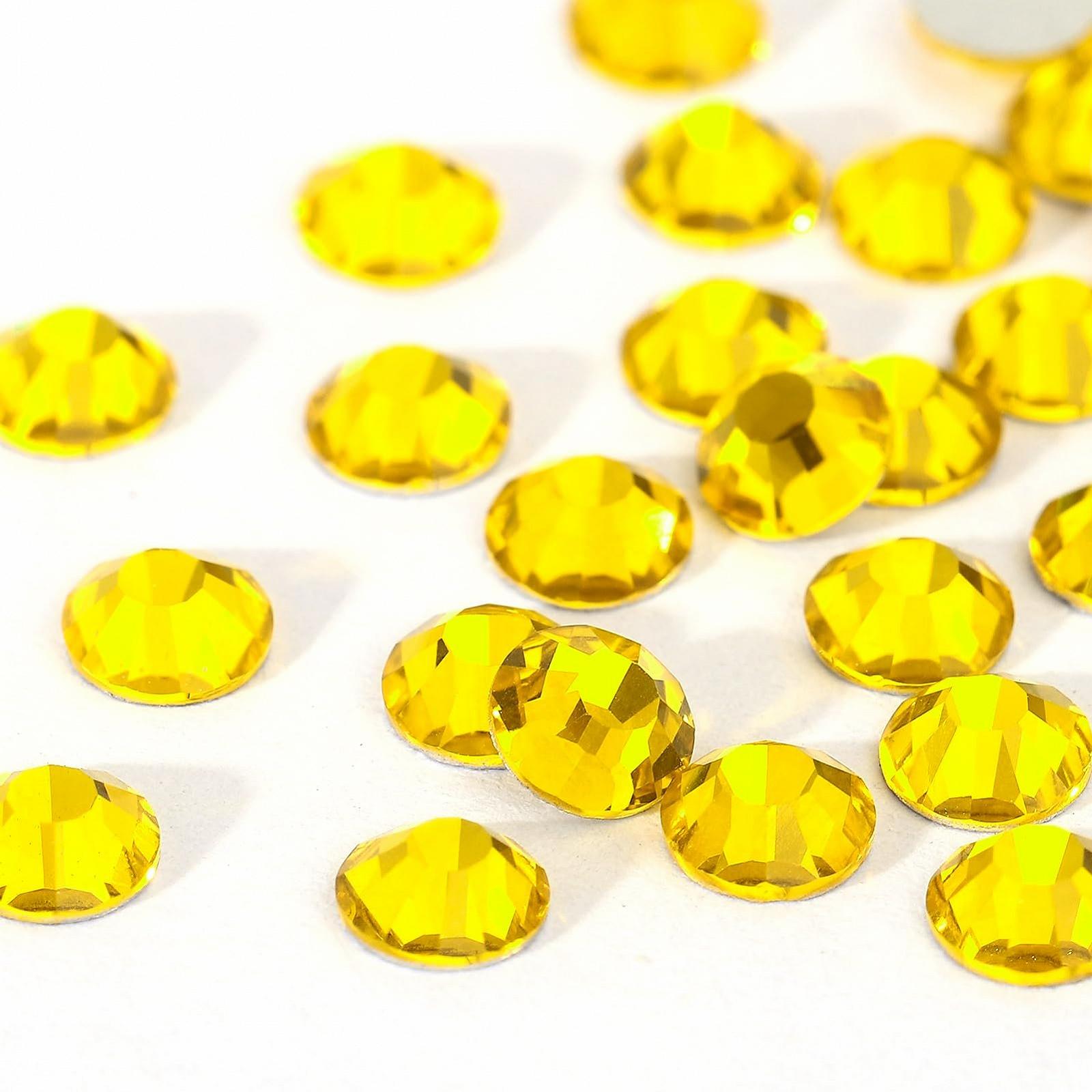 Стрази Novani Crystal, плоскі, 1440 шт, скляні, для одягу, взуття, рукоділля, макіяжу, нейл-арту та DIY прикрас SS16, цитрин, фото №4
