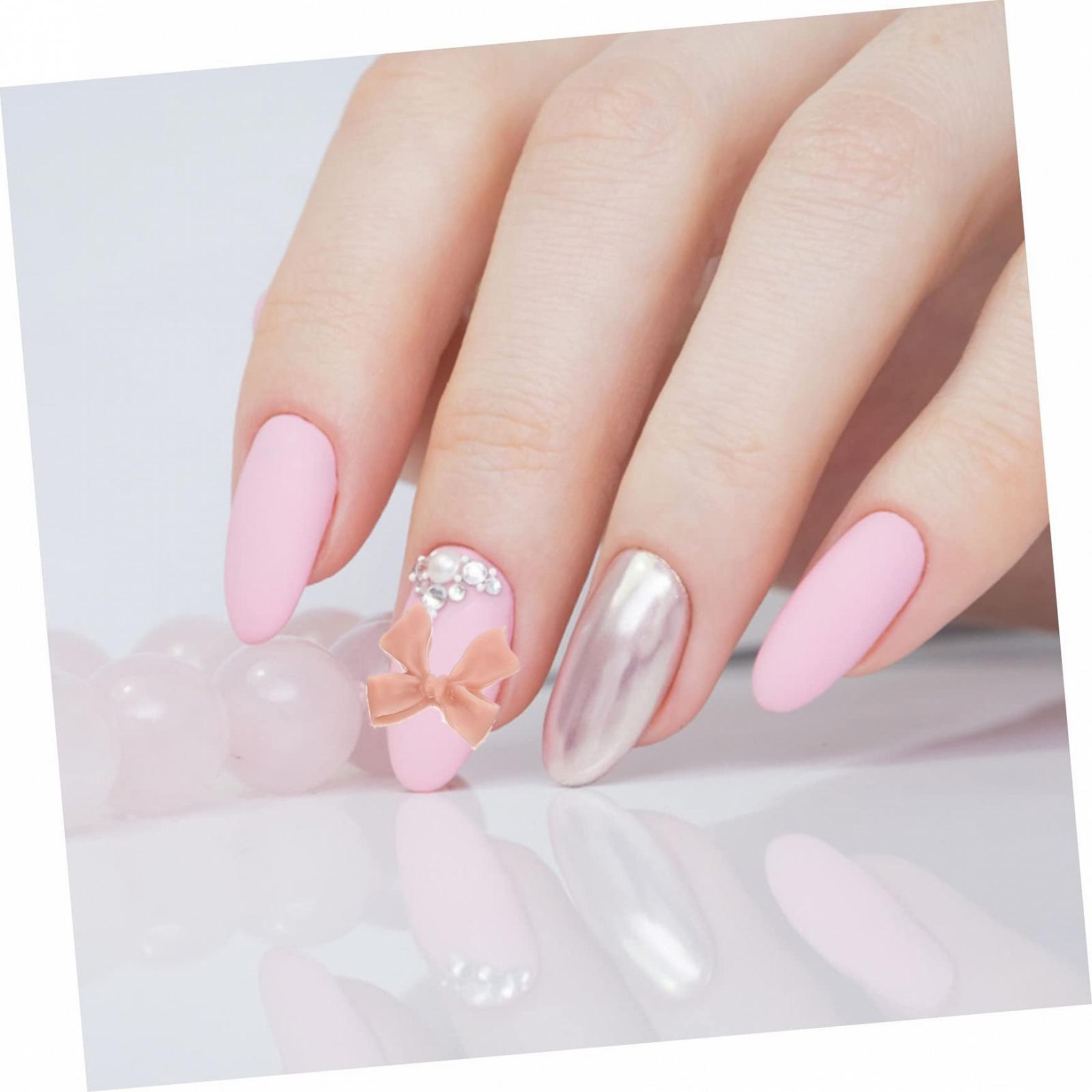 Украшения для ногтей FOMIYES 3 коробки Жемчуг плоской формы Искусственный жемчуг для маникюра Бантики Стразы 3D украшения Смола, фото №3