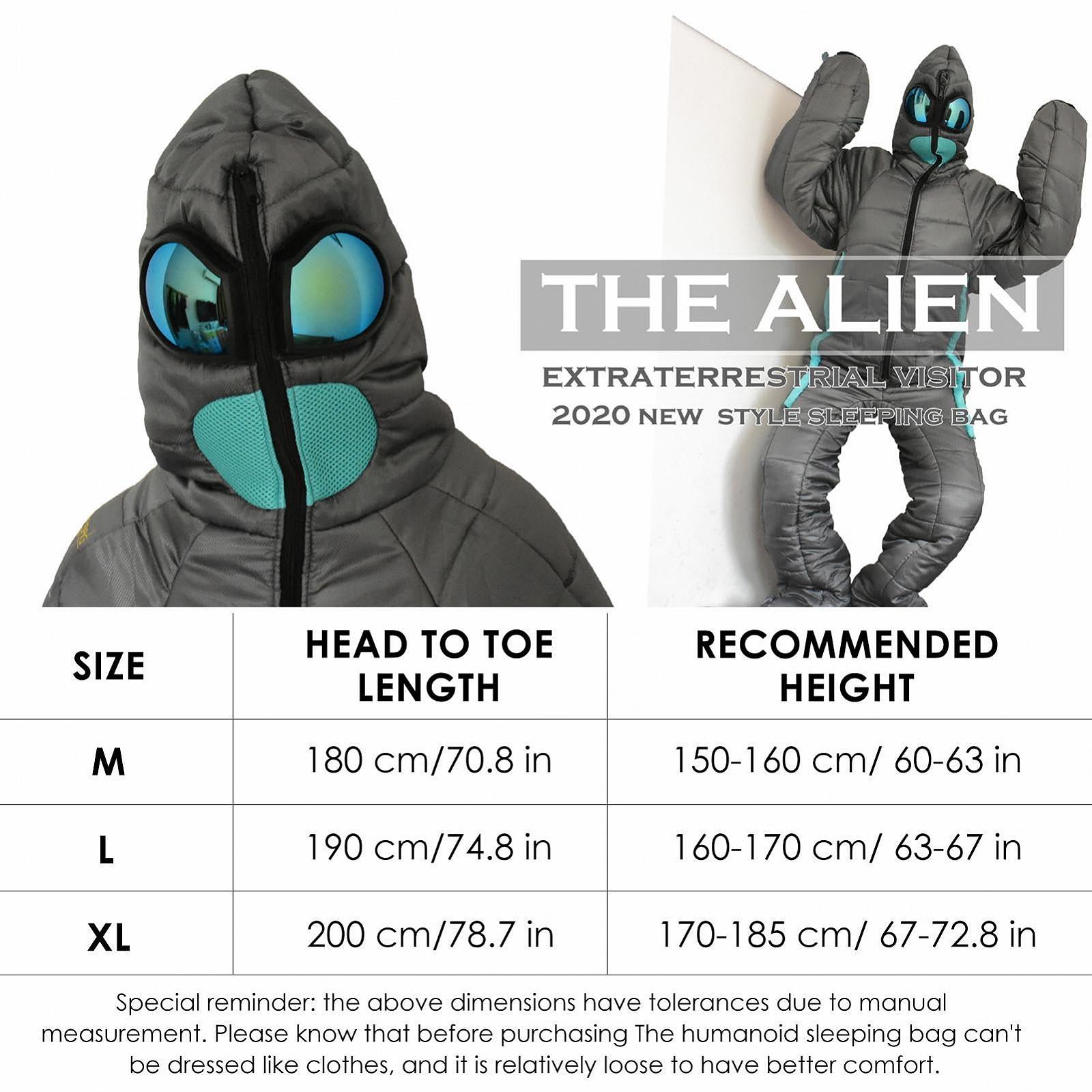 Спальный мешок Portable Waterproof Human Compact Full Body Alien Zipper Design Mummy Camping с рукавами и ногами, фото №7