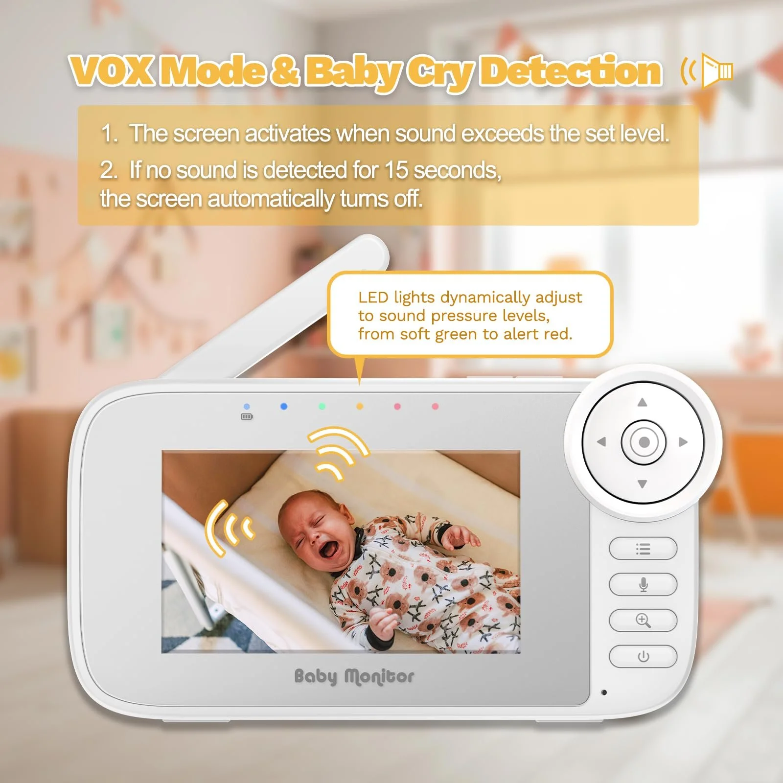 Відеоняня 4,3" Digital Zoom Night Vision Temperature Sensor 10 Lullabies, фото №6 Відеоняня 4,3" Digital Zoom Night Vision Temperature Sensor 10 Lullabies, фото №6