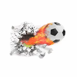 Наклейка на стіну YunBey 3D Football Breakthrough 50 x 70 см - Фото 1