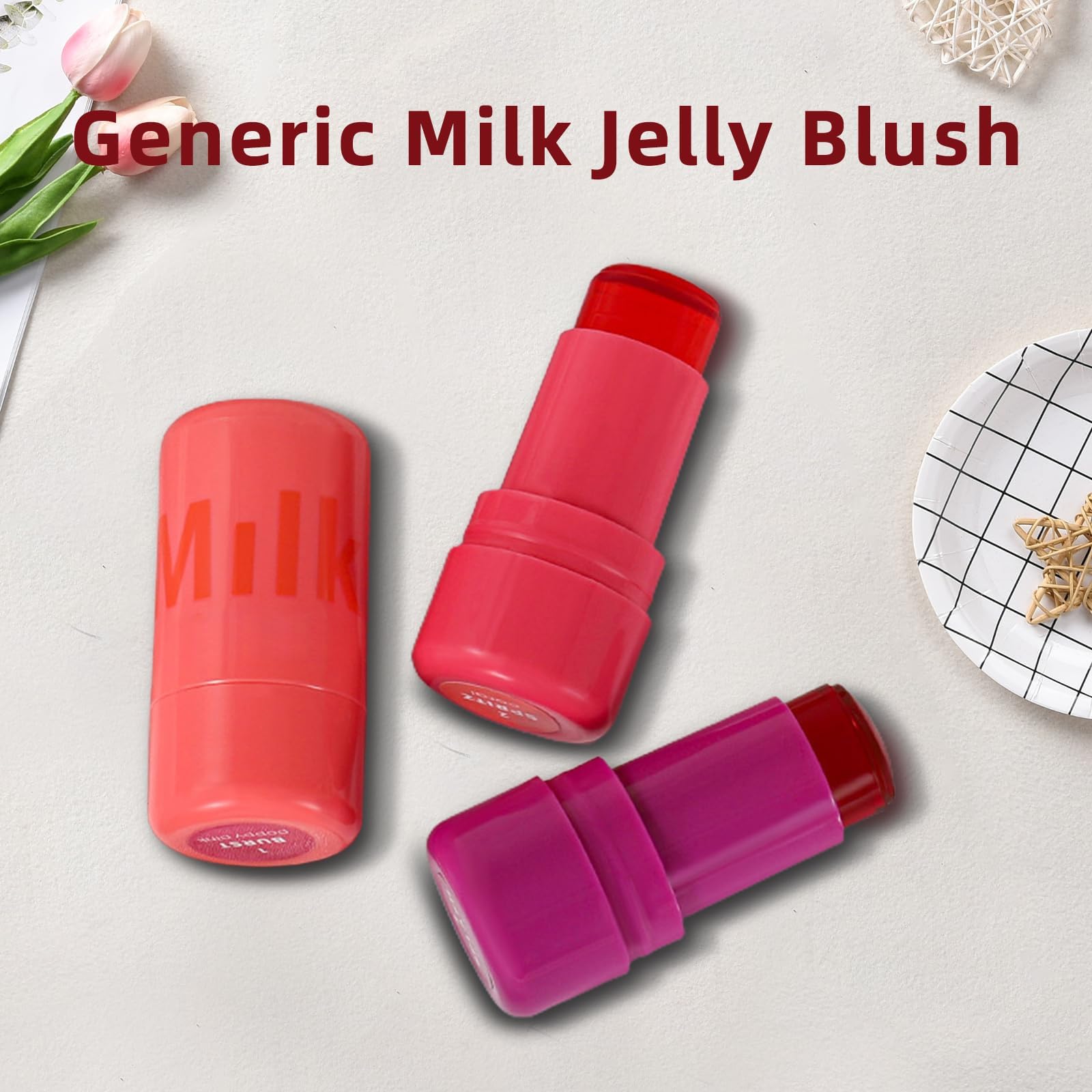 Набор Milk Jelly Blush Lip Cheek Long Lasting Tint Lip Gloss Solid Stick Watercolour, фото №4