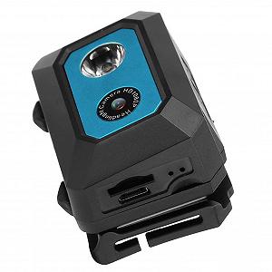 Видеокамера Aumotop HD-Sportkamera 1080P с широкоугольным объективом и светодиодным прожектором Черный Синий synthetic.ua - Фото 1