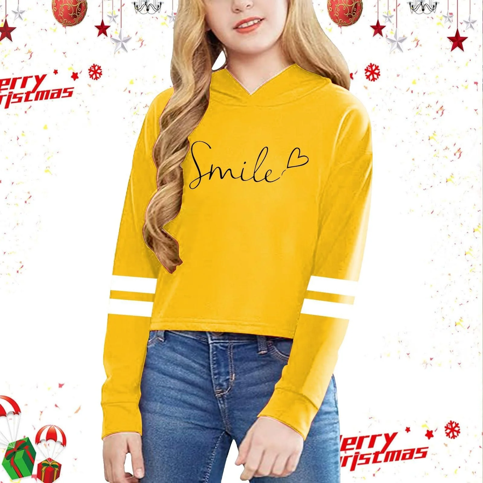 Худи для девочки, однотонный с буквами, короткая модель для подростков, размер 104, фото №3