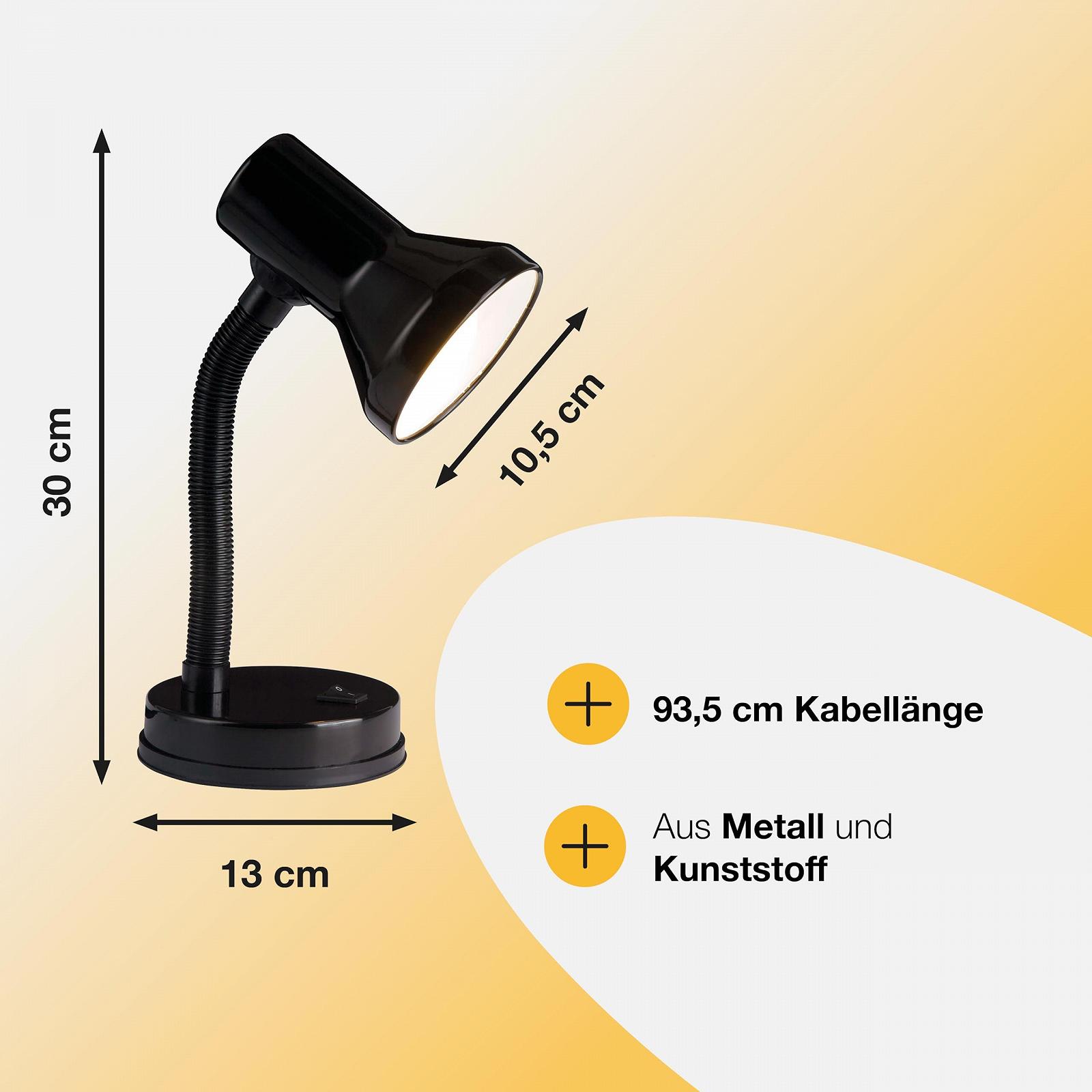 Настільна лампа Brilliant з гнучким кронштейном E27 300 x 130 мм Black, фото №3