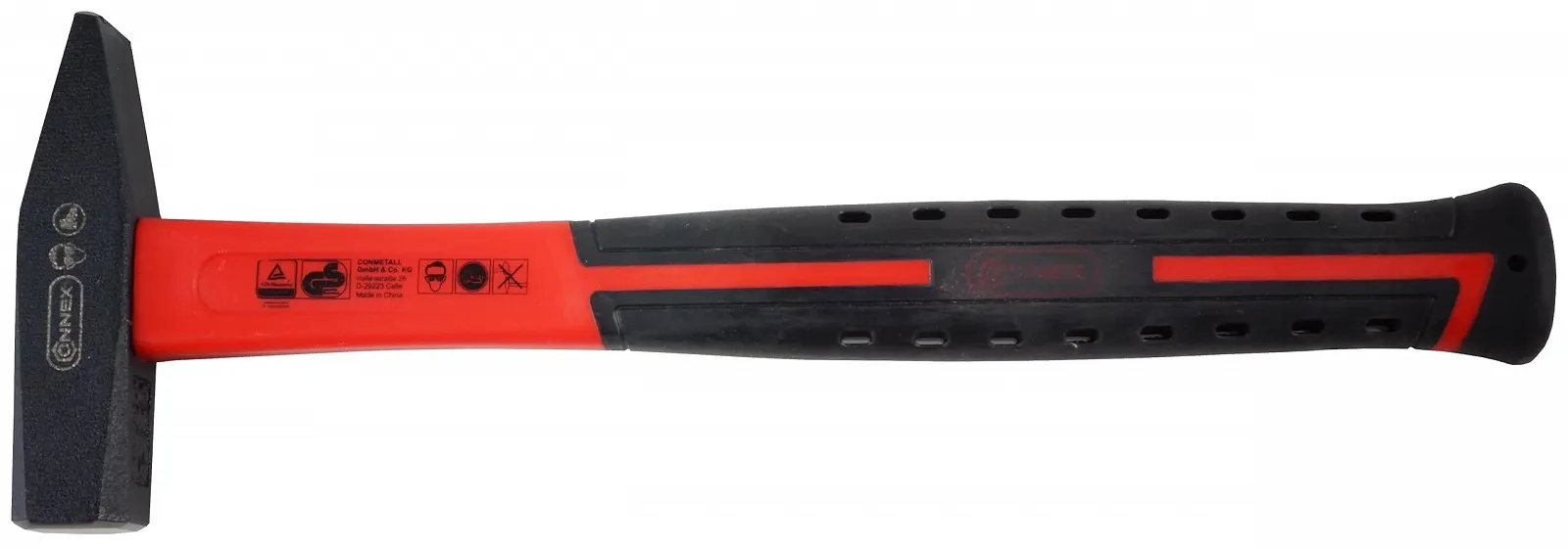 Слюсарний молоток Connex COX603300 з фібергласовою рукояткою 300 г Чорний/Червоний, фото №1