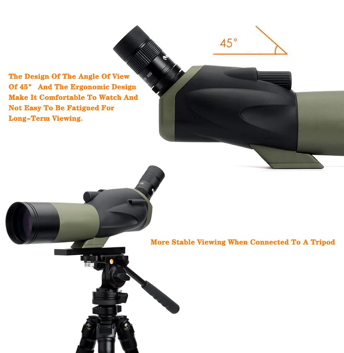 Телескопический монокуляр Spacmirrors 22-66x100 Super Telephoto Zoom Bak4 Призма Водонепроницаемый с треногой для мобильного телефона, фото №4