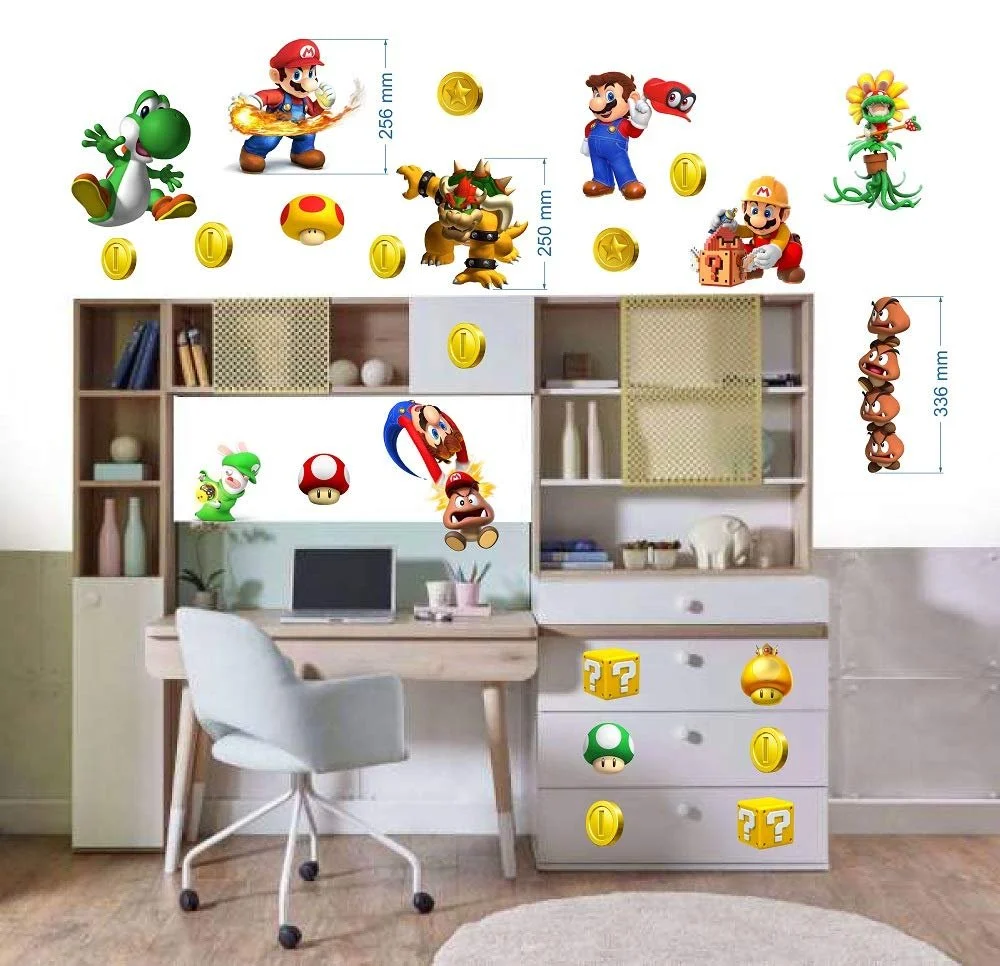 Наклейка на стіну Super Mario 2 листи 750 x 350 мм, фото №3 Наклейка на стіну Super Mario 2 листи 750 x 350 мм, фото №3