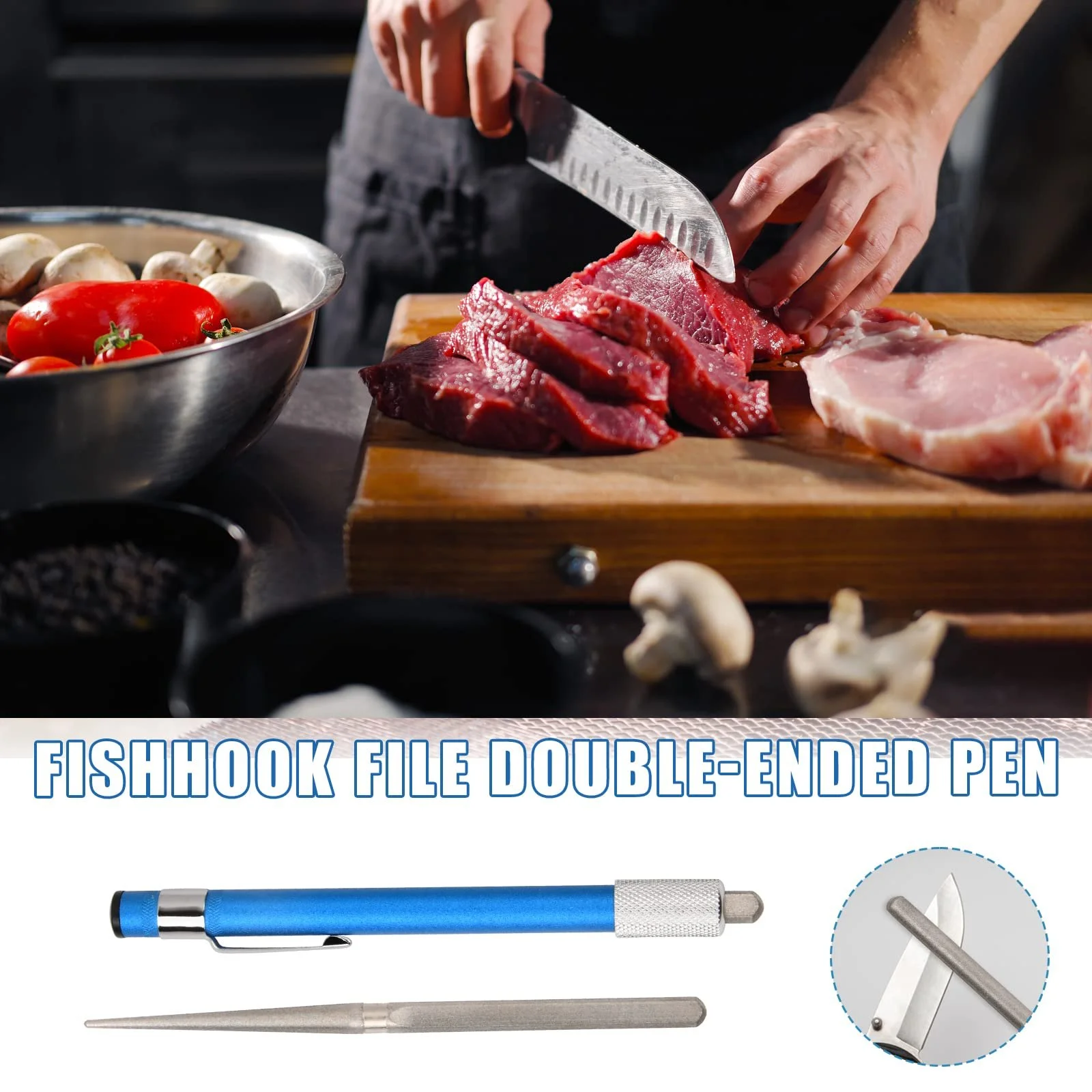 Точильний камінь алмазний для серрейторів портативний багатофункціональний у формі ручки, фото №3