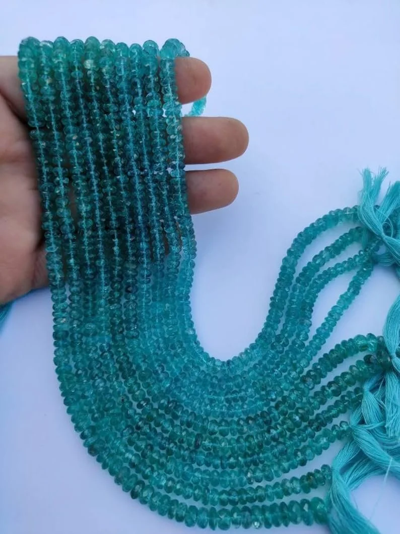 Апатит Круглый Ограненный 5-5.5 мм, нить 33 см, бусины из драгоценных камней для ожерелья, браслета, фото №4