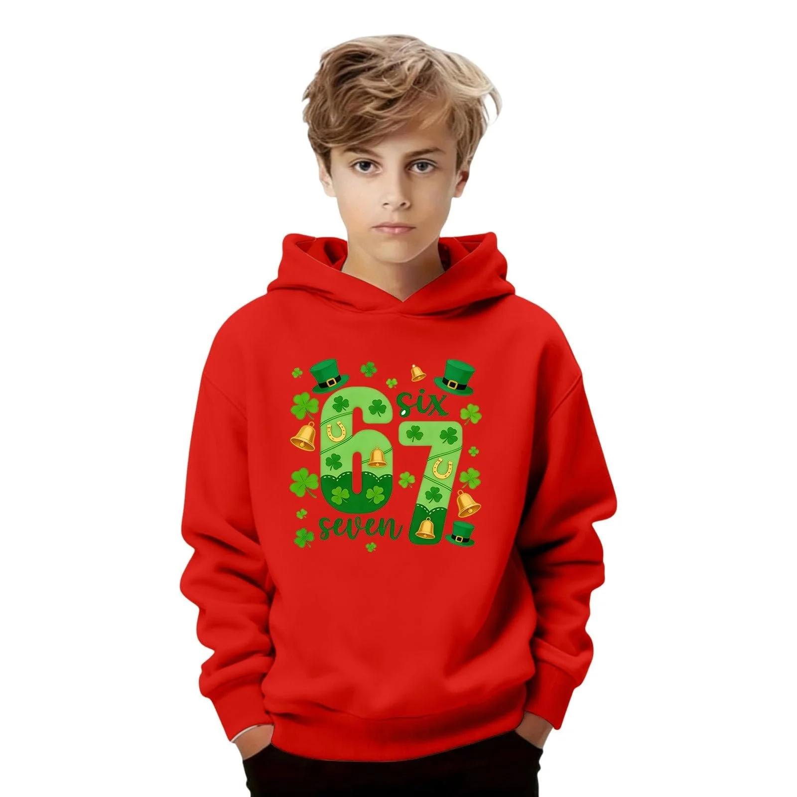 Толстовки с мемом 67 Six Seven, с длинным рукавом, с капюшоном и принтом 67, удобная мягкая толстовка, уличный пуловер, модный джемпер для девочек и мальчиков, фото №5