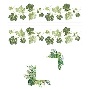 Наклейки на стіну Зелене листя та рослина 3 шт. PVC Зелений - Фото 1