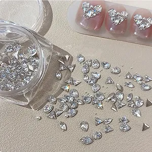 Различные формы Белые Стразы для ногтей, Мини Стальные Бусины, Циркон, Ювелирные Изделия для ногтей, Собранные Соединенные Сердца, Бабочки, Блестящие Камни для ногтей, Аксессуары synthetic.ua - Фото 1