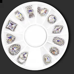 Стразы для ногтей FRCOLOR 1 упаковка, принадлежности для маникюра, накладные ногти, дрель для ногтей, заклепки для ногтей, украшения из сплава, 3d бриллианты для ногтей synthetic.ua - Фото 1