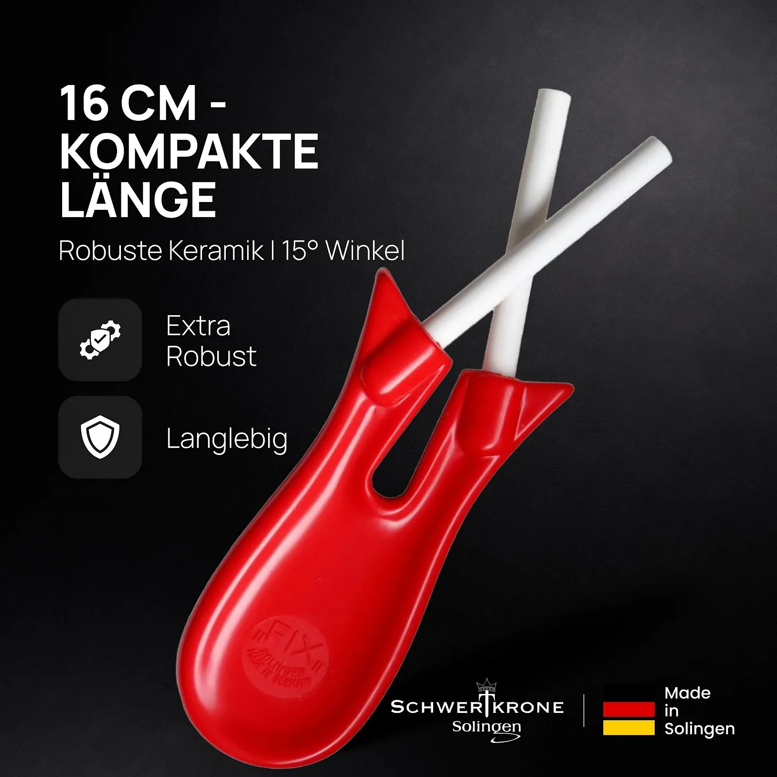 Керамічна точилка Fix 16 см з оксидної кераміки для ножів та ножиць, фото №3