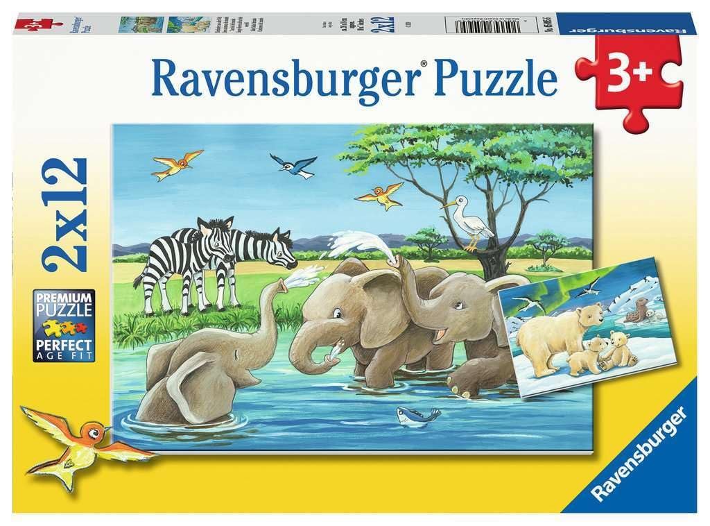 Пазл Ravensburger Животные со всего мира 05095 2 x 12 элементов, фото №1