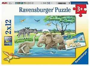 Пазл Ravensburger Животные со всего мира 05095 2 x 12 элементов - Фото 1