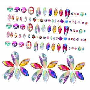 Акрилові стрази Плоскі 300 штук Різнокольорові для DIY прикрас та рукоділля - Фото 1