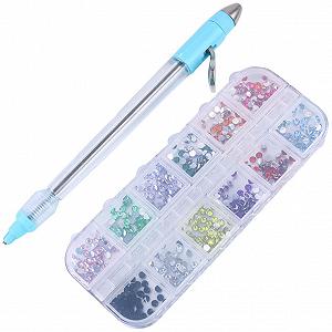 Стразы для ногтей, Набор страз для ногтей, Набор для маникюра DIY, Аппликатор страз для ногтей, Черный - Фото 1