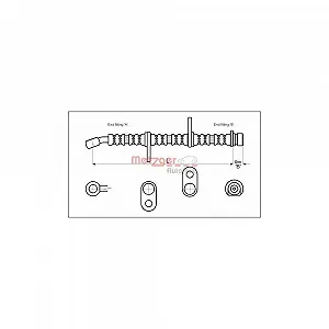 Гальмівний шланг METZGER 4113605 для HONDA, задня вісь зліва, задня вісь справа - Фото 1