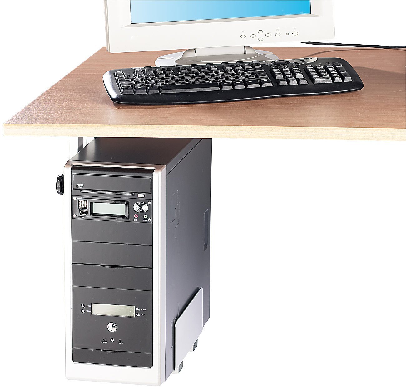 Компьютерный держатель для установки под стол, экономящий место, фото №3