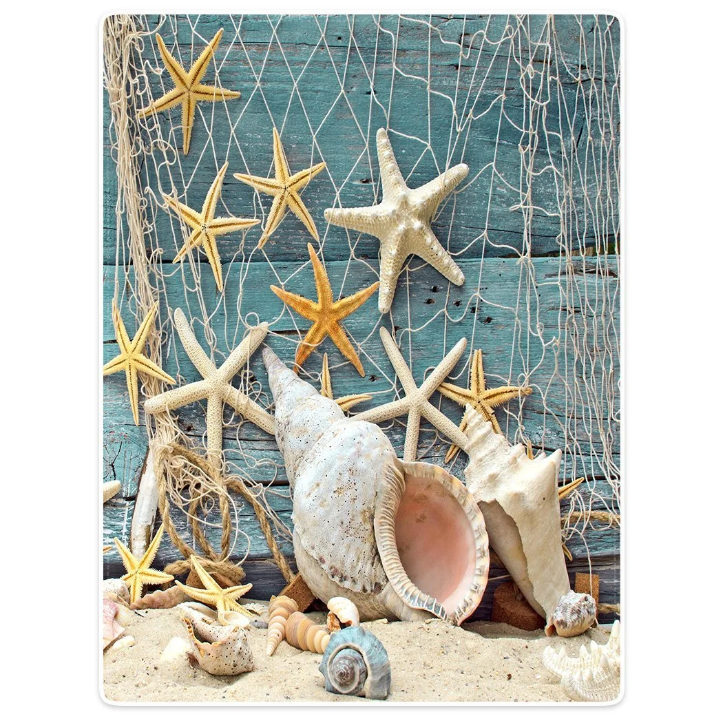 Одеяло YISUMEI Сеть с морской звездой, ракушкой и деревом 150 x 200 см, фото №1
