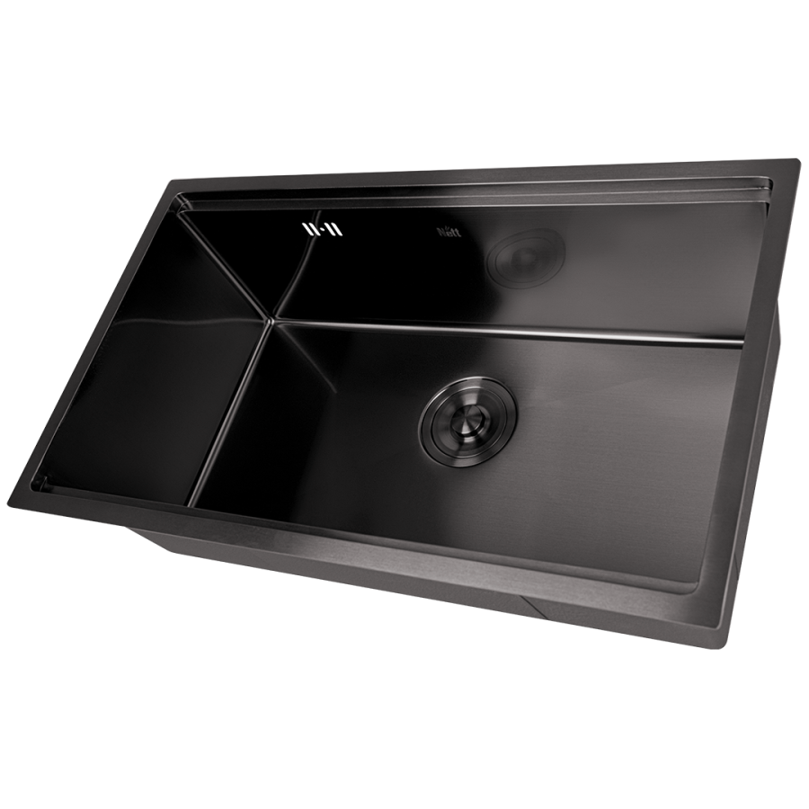 Чёрная мойка под столешницу 1.5 мм многофункциональная Nett NB-7042, фото №3