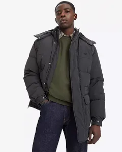 Чоловічий пуховик Levis - Rockridge Mid Puffer Jet Black - S - Фото 1