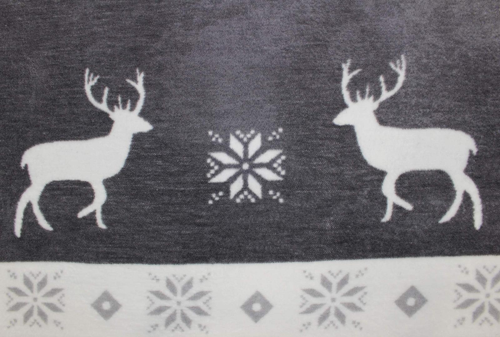 Покривало Moon Luxury Сірий Білий Вовняна Покривало 150 x 200 см Зимовий Олень, фото №5 Покривало Moon Luxury Сірий Білий Вовняна Покривало 150 x 200 см Зимовий Олень, фото №5